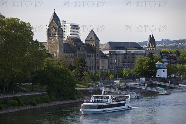 Passenger ship MS Deutsches Eck on the Rhine with the local and regional court