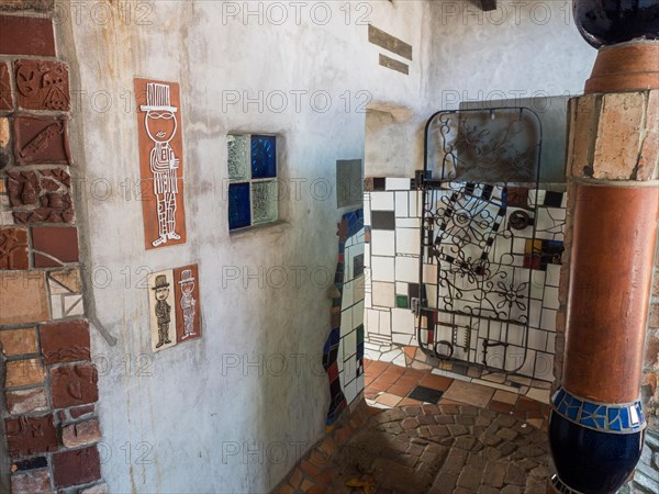 Entrance area of the public toilet by artist and architect Friedensreich Hundertwasser