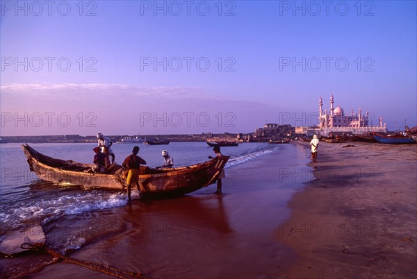 Mosque and Fishing Boats in Vizhinjam