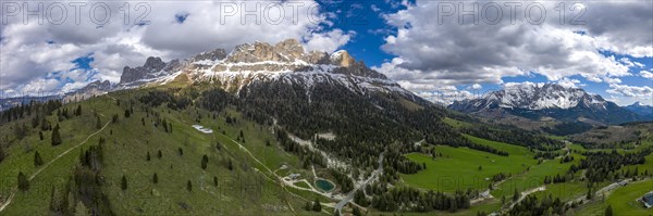 A panoramic view of the Rosengarten Group Mountains