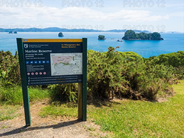 Notice board at Cathedral Cove Walk