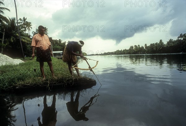 Fishing with bow and arrow