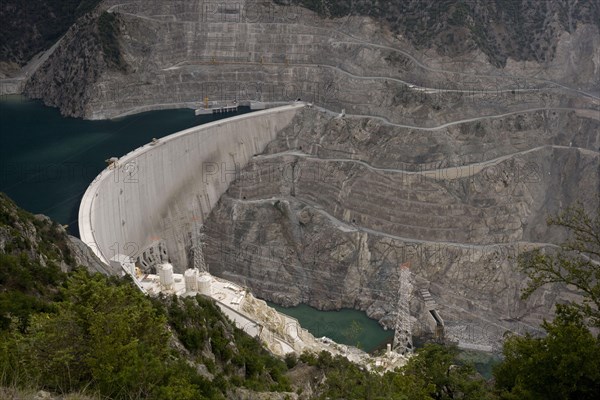 Dam under construction in area currently being heavily dammed