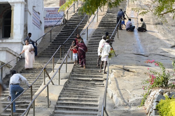 Over 600 steps to the Gomateshwara statue