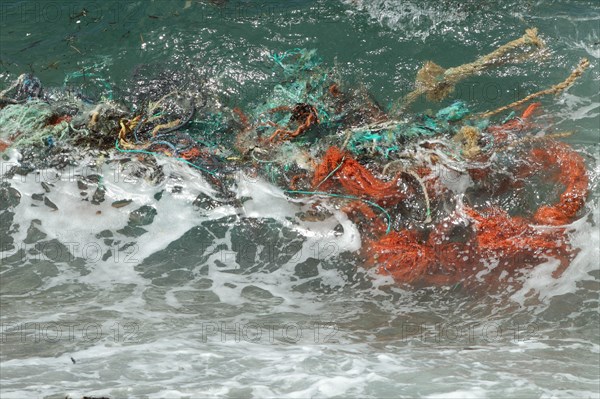 Large trawl net washing in from sea