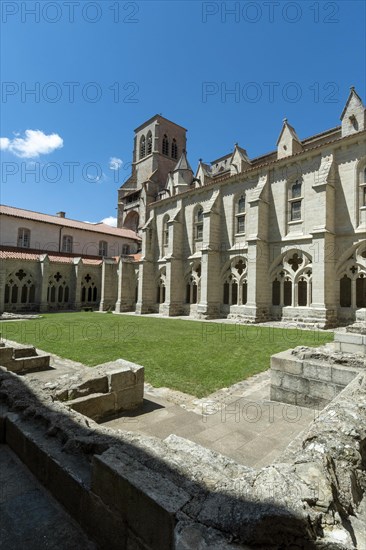 Cloister of Saint Robert abbaye of la Chaise Dieu. Haute Loire department. Auvergne Rhone Alpes. France