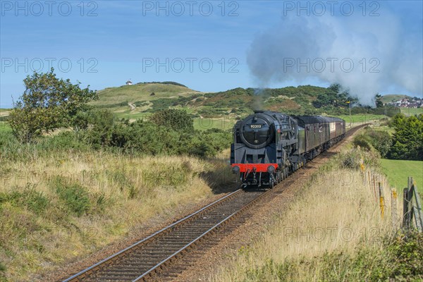 Steam train and carriages