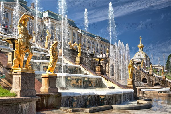 Cascade of fountains in Peterhof