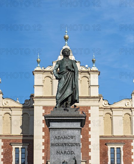Adam Mickiewicz Monument in front of Sukiennice Cloth Hall