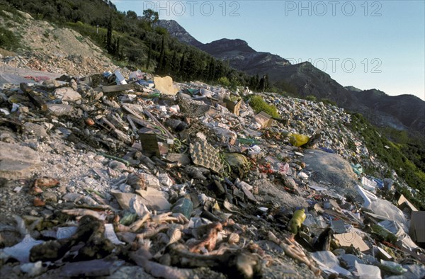 Rubbish dump on the slope