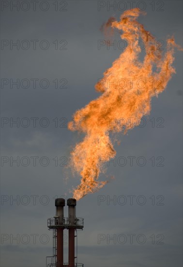 Gas flare from chimney