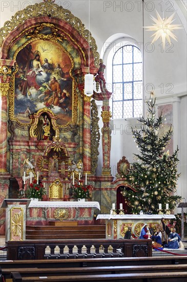 Main altar with Christmas tree