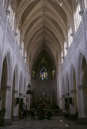 Interior of St. Philomena's Cathedral built in 1936 in Mysuru or Mysore