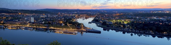 Panorama Deutsches Eck in the evening