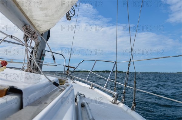 Sailing boat on the sea while sailing