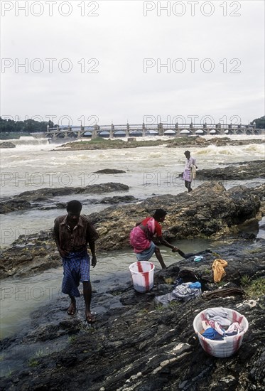 A woman washing the clothes