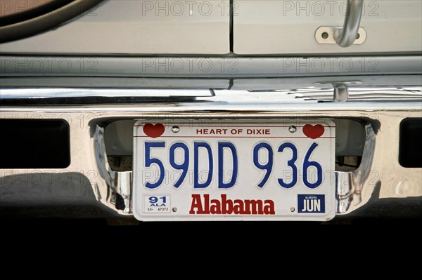 Car licence plate USA