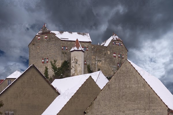 Hiltpoltstein Castle in winter with snow