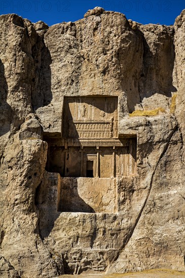 Rock tomb of Artaxerxes I. Reliefs of Shapur II and Hormizd II. Naqsh-e Rostam