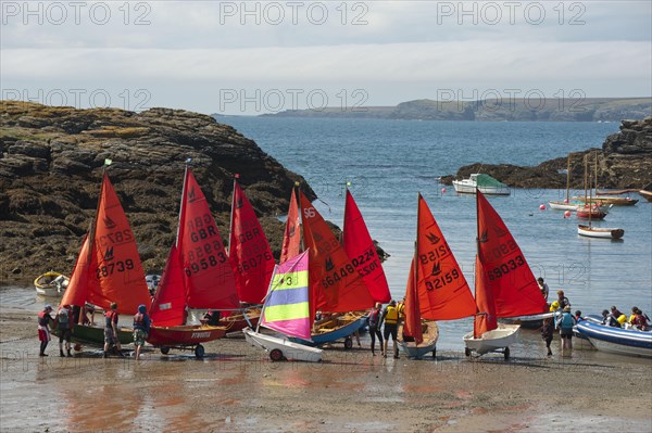 Dingys getting ready for sailing