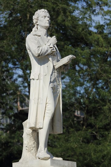 Monument to writer Johann Christoph Friedrich von Schiller 1759-1805 at Warmer Damm in Wiesbaden