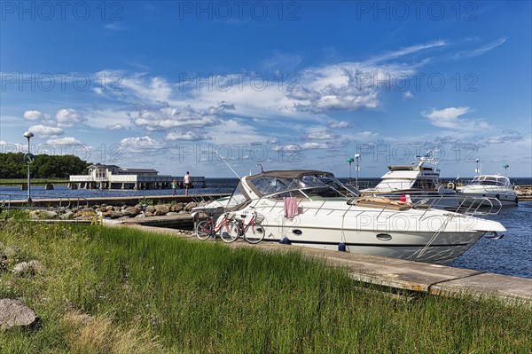 Boats in Borgholm's guest harbour at Kalmarsund
