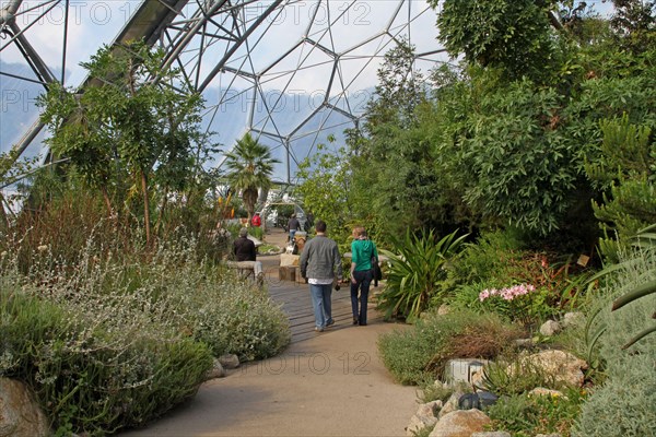 Visitors on foot in the Mediterranean Biome