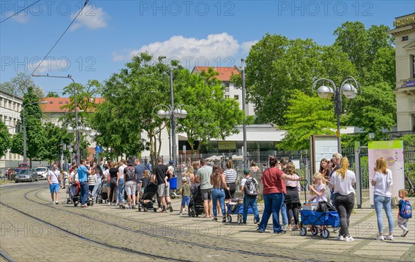 Queue of people