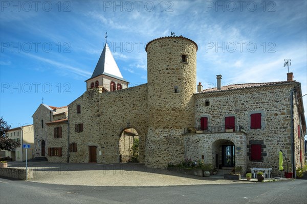 Priory and Saint-Pierre Church. Bournoncle Saint-Pierre. Haute Loire departement. Auvergne Rhone Alpes. France