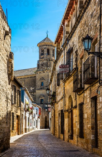 Old town alley with view of the cathedral