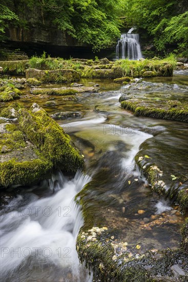 View of waterfall and cascades