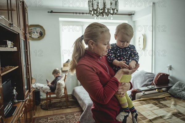 A mother with her youngest daughter