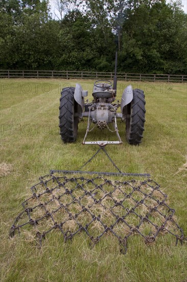 Old grey Fergie pull chain harrow