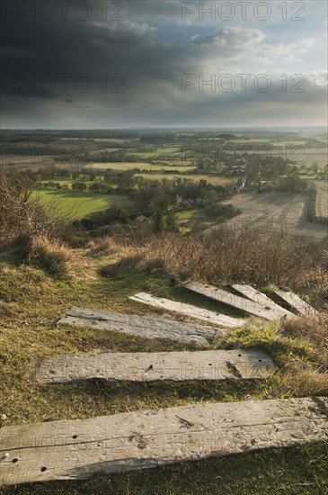 Steps leading from The Devil's Kneading Trough at sunset