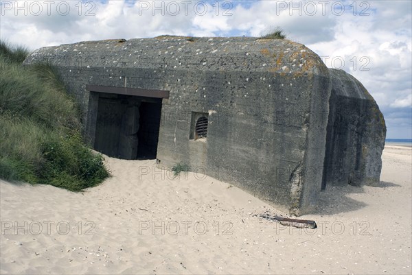 German World War Two gun casement on beach