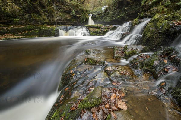 Cascading river and waterfall