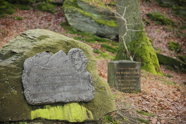 Memorial plaque to composer Felix Mendelssohn-Bartholdy 1809-1847 in Eppstein. Taunus