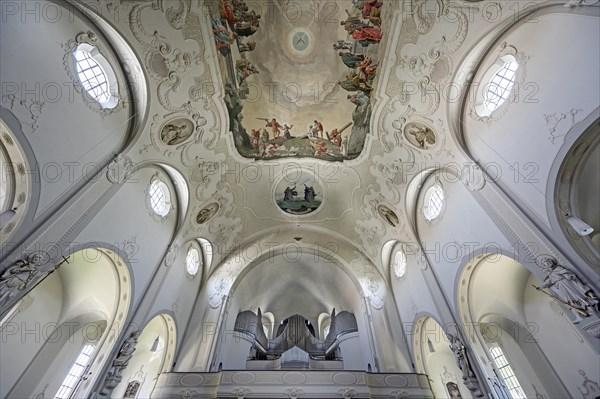 Organ gallery and ceiling frescoes