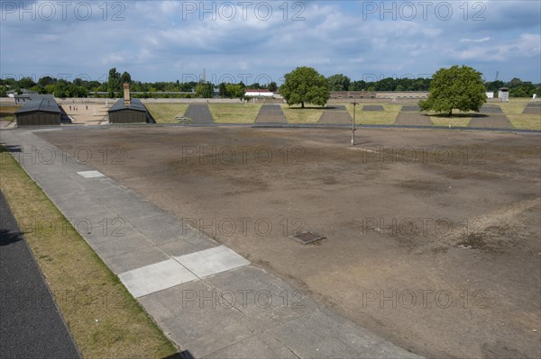 View from the commandant's tower in the entrance building onto the roll call square