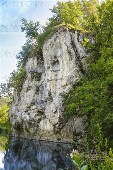 Amalienfelsen mit Inschrift