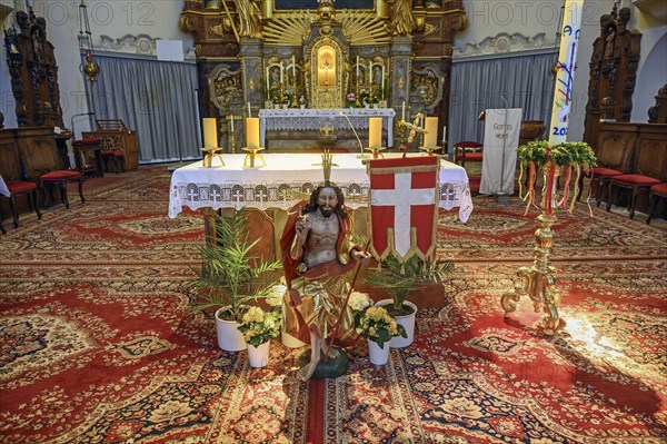 Easter-decorated main altar
