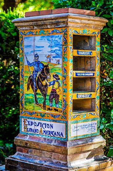 Ceramic stand for flyers of the Ibero-American Exhibition of 1929