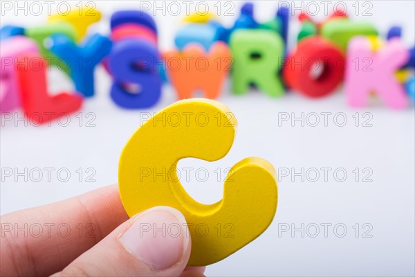 C Letter cubes of Alphabet made of wood