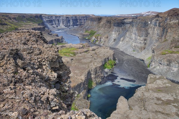 View of the river flowing through the canyon