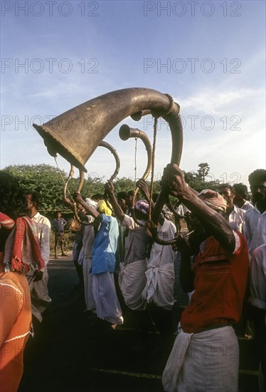 Blowing of the pipes in Madurai during Pongal festival