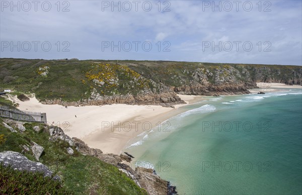 View of sandy beach and coastline