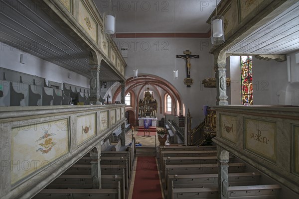 Interior with galleries and chancel of St Matthew's Church