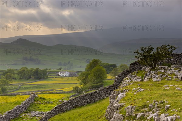 View of dry stone walls