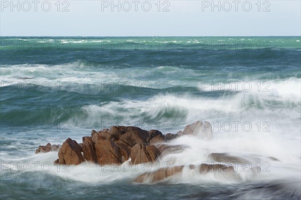 Rocks and waves at high tide