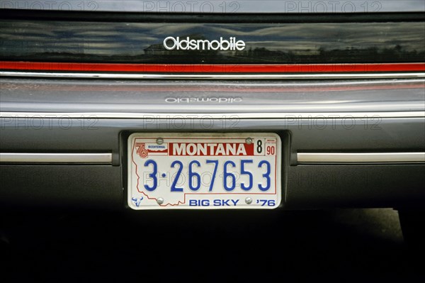 Car licence plate USA